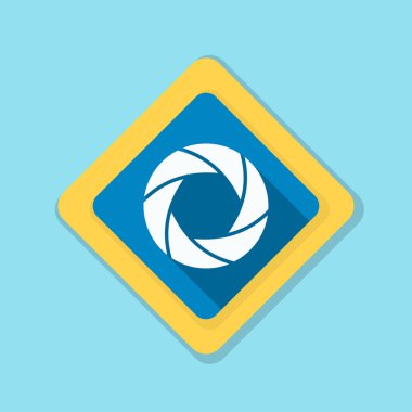 Fotoğraf makinesi obtüratör Diyafram simgesiyle