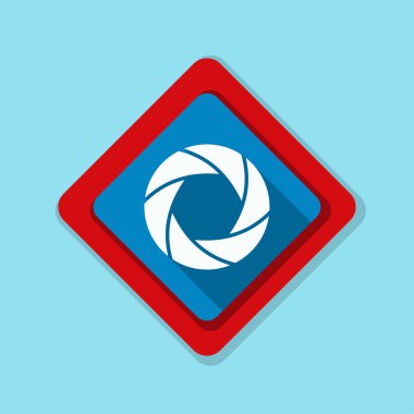 Fotoğraf makinesi obtüratör Diyafram simgesiyle