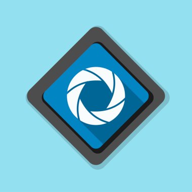 Fotoğraf makinesi obtüratör Diyafram simgesiyle