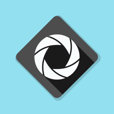 Fotoğraf makinesi obtüratör Diyafram simgesiyle