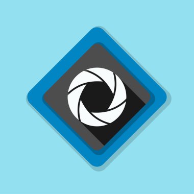 Fotoğraf makinesi obtüratör Diyafram simgesiyle