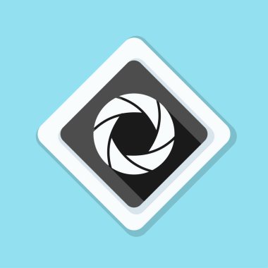 Fotoğraf makinesi obtüratör Diyafram simgesiyle