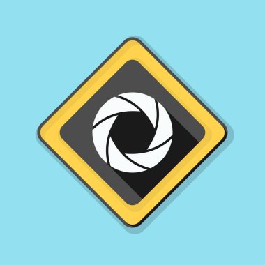 Fotoğraf makinesi obtüratör Diyafram simgesiyle