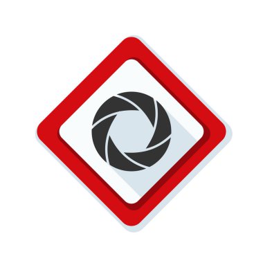 Fotoğraf makinesi obtüratör Diyafram simgesiyle