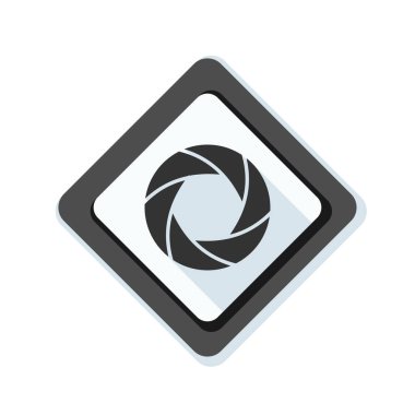 Fotoğraf makinesi obtüratör Diyafram simgesiyle