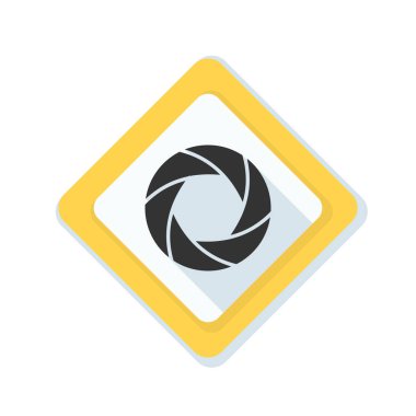 Fotoğraf makinesi obtüratör Diyafram simgesiyle