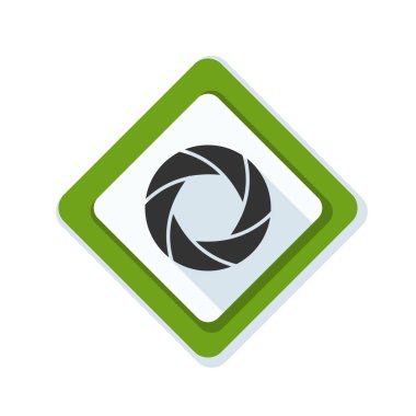 Fotoğraf makinesi obtüratör Diyafram simgesiyle