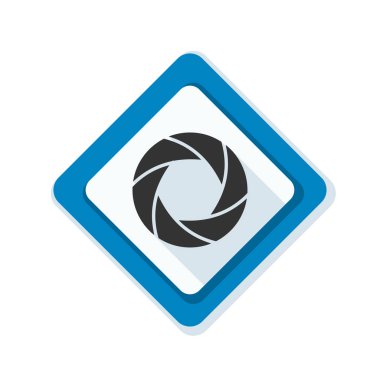 Fotoğraf makinesi obtüratör Diyafram simgesiyle