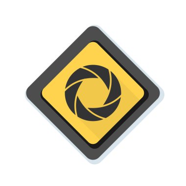 Fotoğraf makinesi obtüratör Diyafram simgesiyle