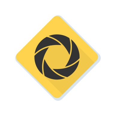 Fotoğraf makinesi obtüratör Diyafram simgesiyle