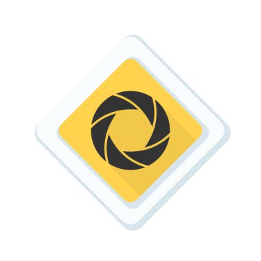 Fotoğraf makinesi obtüratör Diyafram simgesiyle