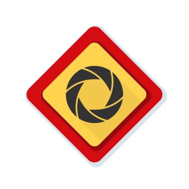 Fotoğraf makinesi obtüratör Diyafram simgesiyle