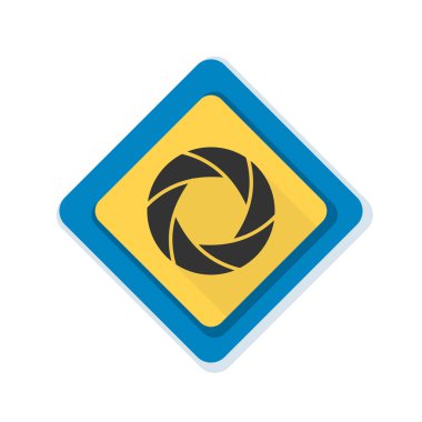 Fotoğraf makinesi obtüratör Diyafram simgesiyle