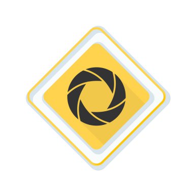 Fotoğraf makinesi obtüratör Diyafram simgesiyle