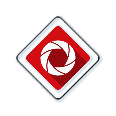 Fotoğraf makinesi obtüratör Diyafram simgesiyle