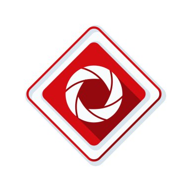 Fotoğraf makinesi obtüratör Diyafram simgesiyle