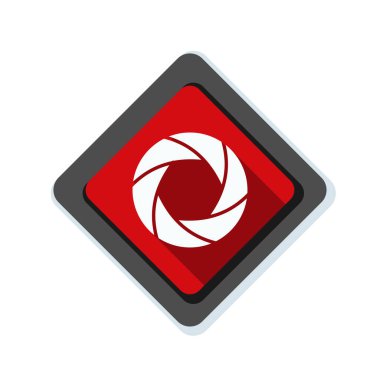 Fotoğraf makinesi obtüratör Diyafram simgesiyle