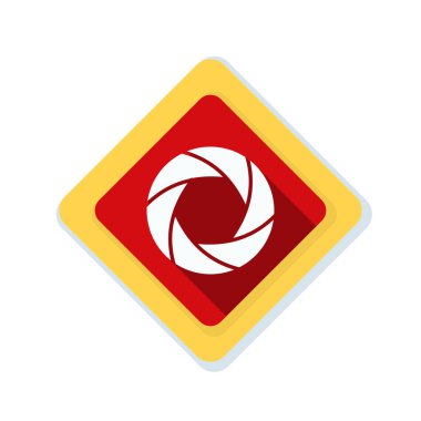 Fotoğraf makinesi obtüratör Diyafram simgesiyle