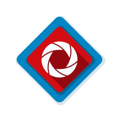 Fotoğraf makinesi obtüratör Diyafram simgesiyle