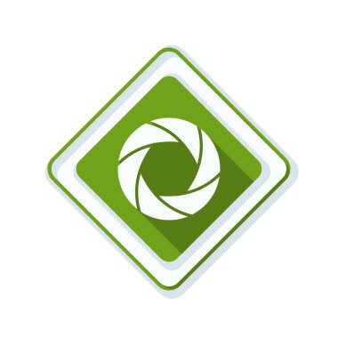 Fotoğraf makinesi obtüratör Diyafram simgesiyle