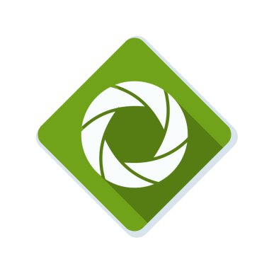 Fotoğraf makinesi obtüratör Diyafram simgesiyle