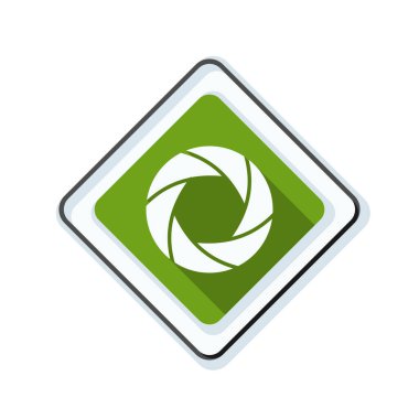 Fotoğraf makinesi obtüratör Diyafram simgesiyle