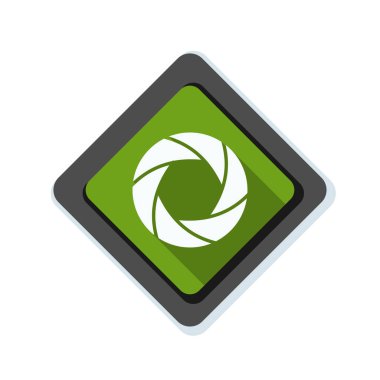 Fotoğraf makinesi obtüratör Diyafram simgesiyle