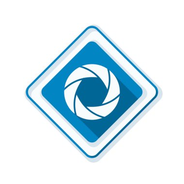 Fotoğraf makinesi obtüratör Diyafram simgesiyle