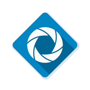 Fotoğraf makinesi obtüratör Diyafram simgesiyle