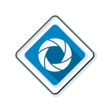 Fotoğraf makinesi obtüratör Diyafram simgesiyle