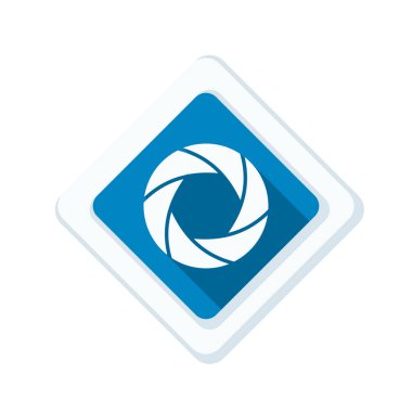 Fotoğraf makinesi obtüratör Diyafram simgesiyle