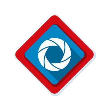 Fotoğraf makinesi obtüratör Diyafram simgesiyle