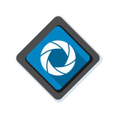 Fotoğraf makinesi obtüratör Diyafram simgesiyle