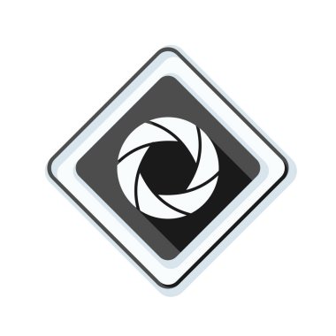 Fotoğraf makinesi obtüratör Diyafram simgesiyle