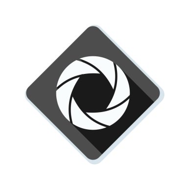 Fotoğraf makinesi obtüratör Diyafram simgesiyle