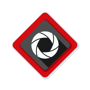 Fotoğraf makinesi obtüratör Diyafram simgesiyle