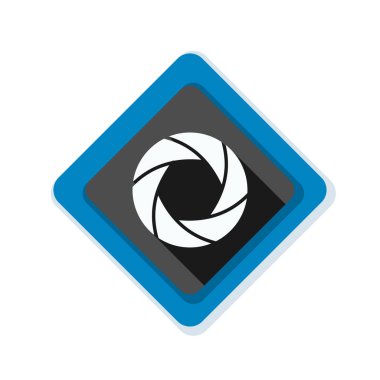 Fotoğraf makinesi obtüratör Diyafram simgesiyle