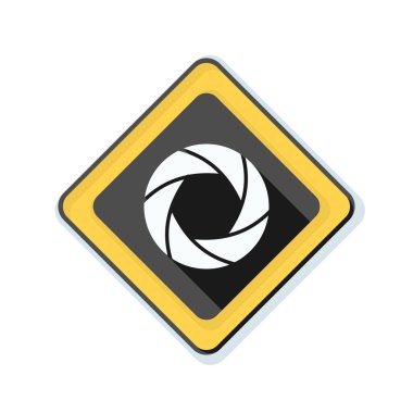 Fotoğraf makinesi obtüratör Diyafram simgesiyle