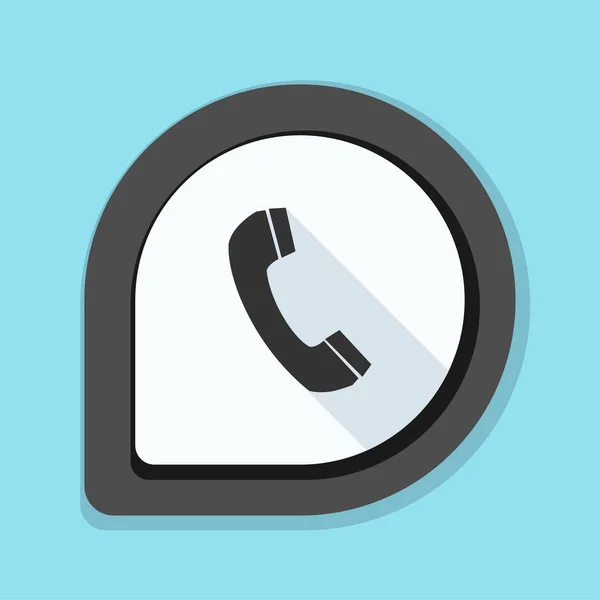 Telefoon platte knop — Stockvector