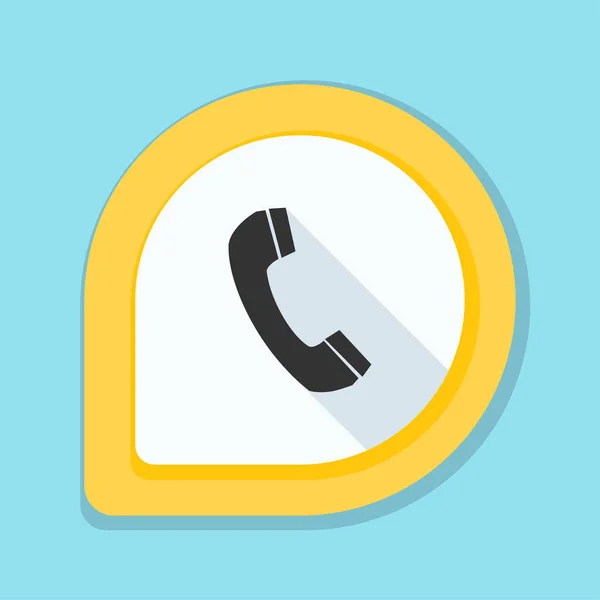 Telefoon platte knop — Stockvector