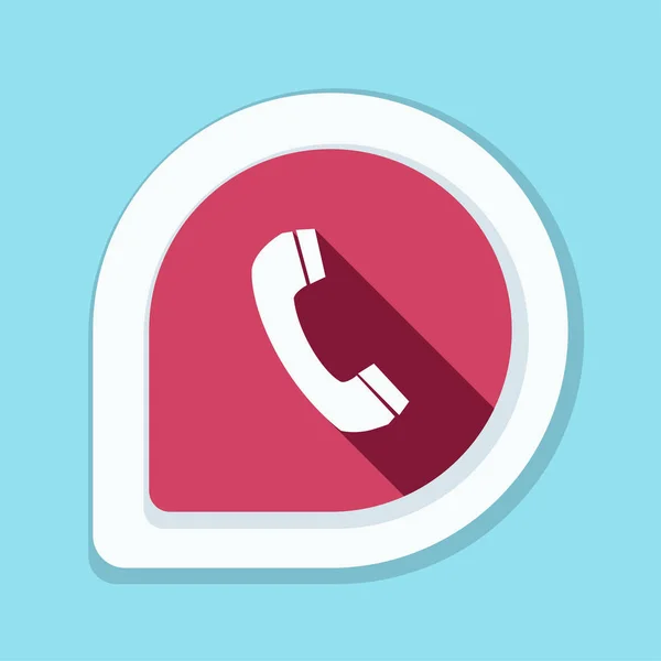 Telefoon platte knop — Stockvector