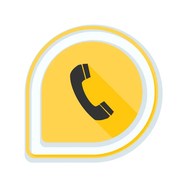 Telefoon platte knop — Stockvector