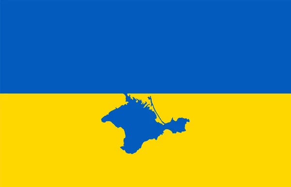 Vlajka Ukrajiny na poloostrově Krym — Stockový vektor
