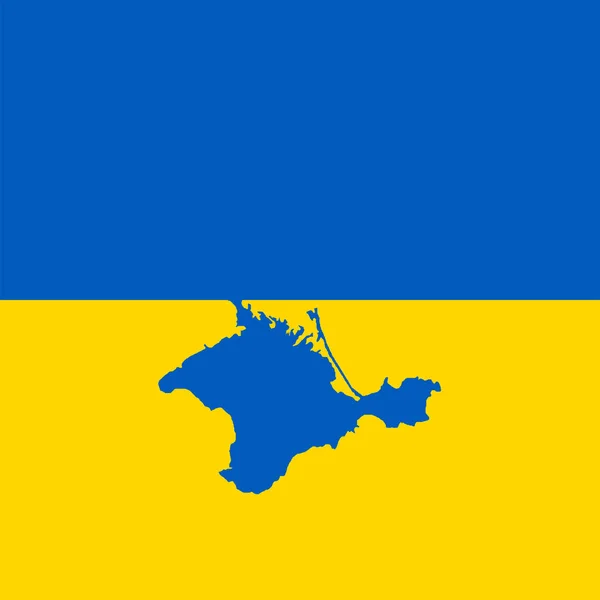 Ukrainas flagg med Krim-halvøya – stockvektor