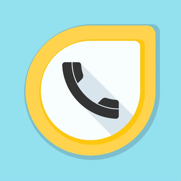 Telefoon platte knop — Stockvector