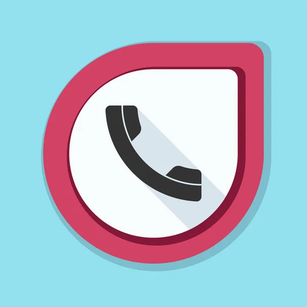 Telefoon platte knop — Stockvector