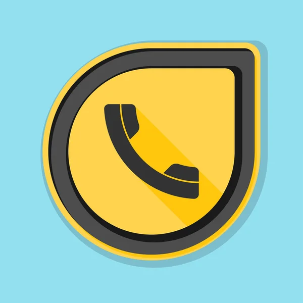 Telefoon platte knop — Stockvector