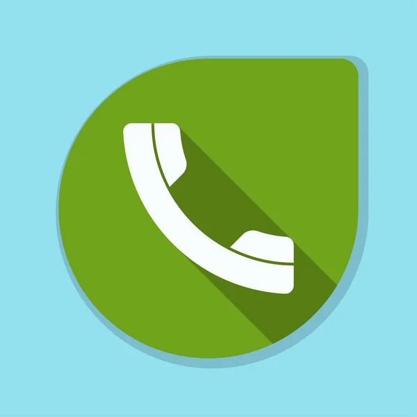 Telefoon platte knop — Stockvector