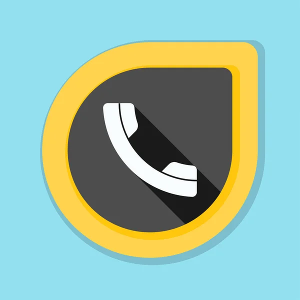 Telefoon platte knop — Stockvector