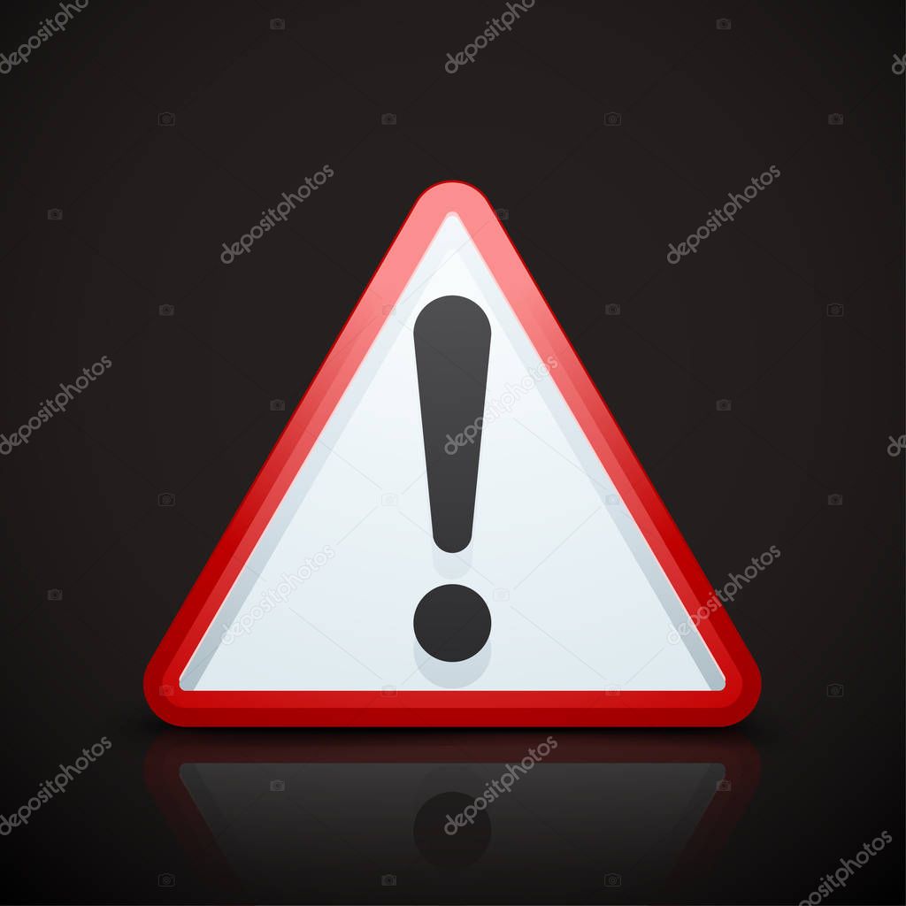 Exclamation danger sign, vector, illustration